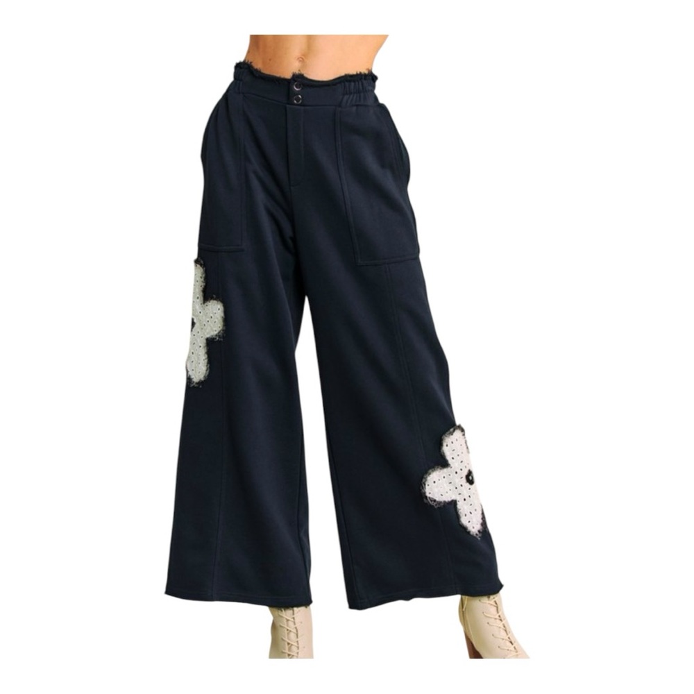 NWOT Davi & Dani / Patchwork Casual Pants / Boho Floral Jogger